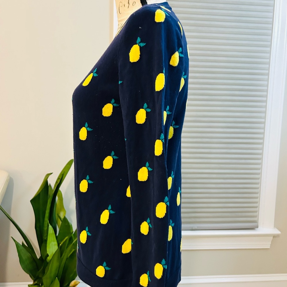 Old Navy Blue Sweater with Yellow Lemon Design - Picture 2 of 5